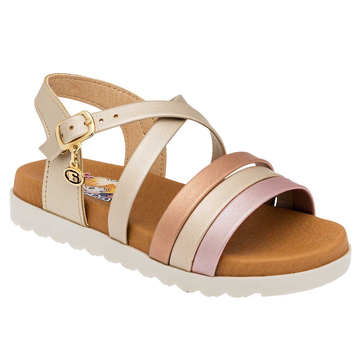 Sandalia Coqueta color Dorado Código 58365-1 para Niña