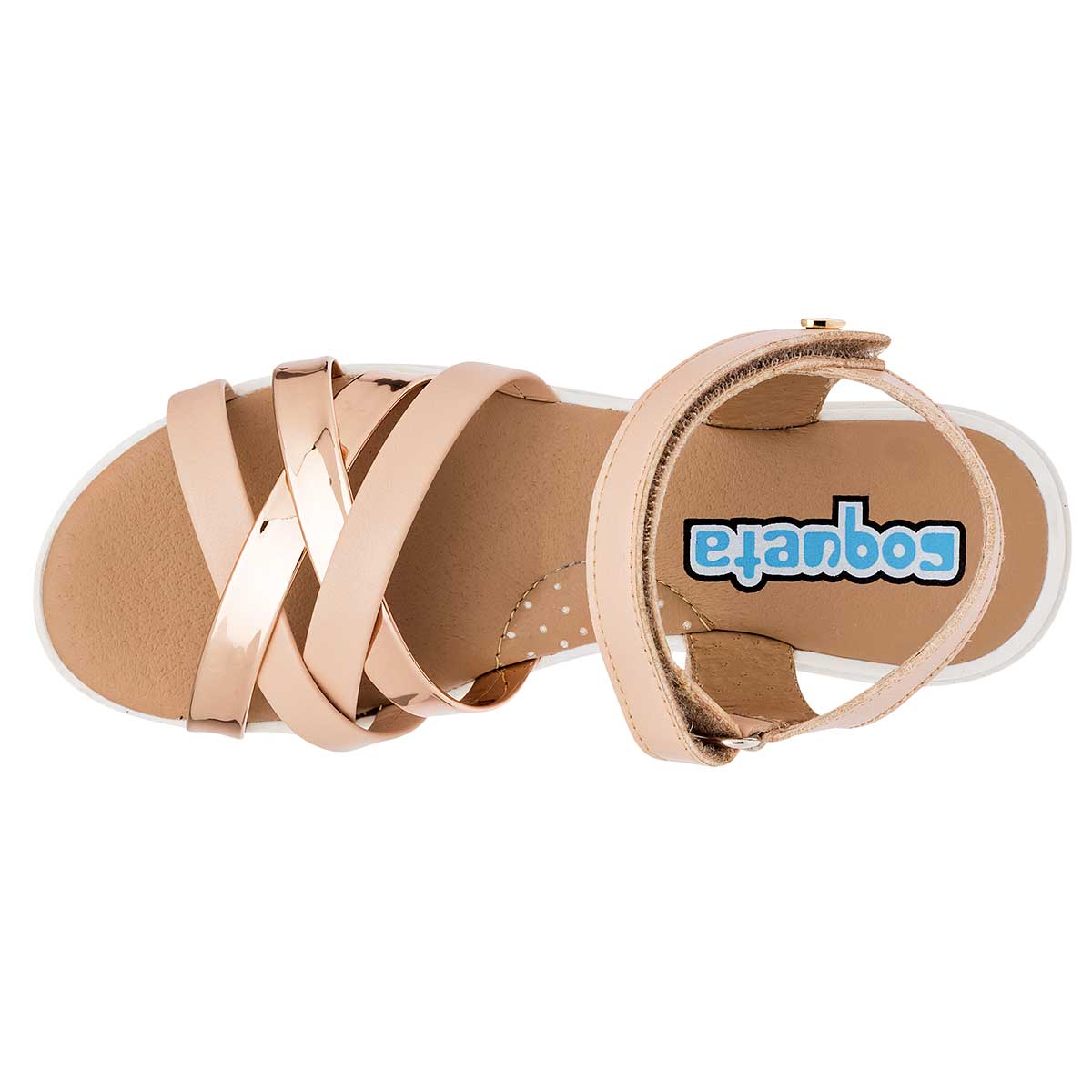 Foto 4 pulgar | Coqueta Sandalia Para Niña Beige, Código 102343-1