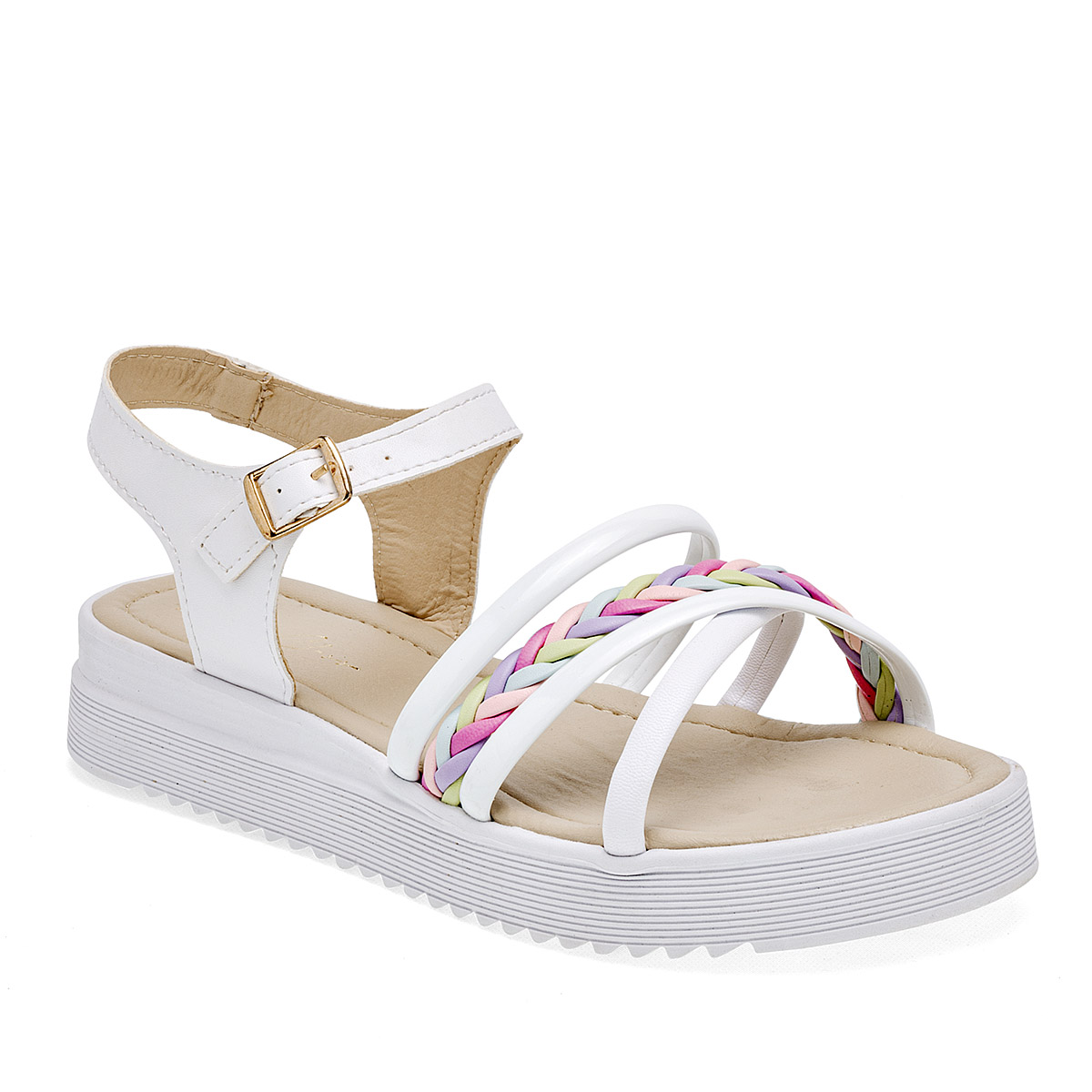 Been Class Sandalia Para Niña Blanco Multicolor, Código 124791-d