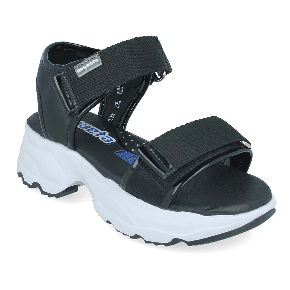 Foto 2 pulgar | Sandalias Huaraches Coqueta 115701-a Niña Sintético Casual Negro