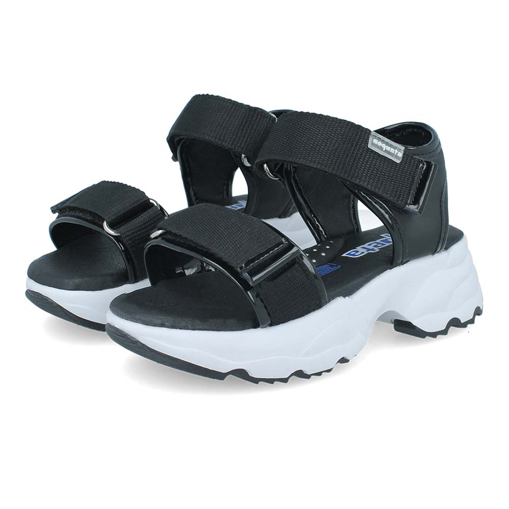 Foto 5 pulgar | Sandalias Huaraches Coqueta 115701-a Niña Sintético Casual Negro