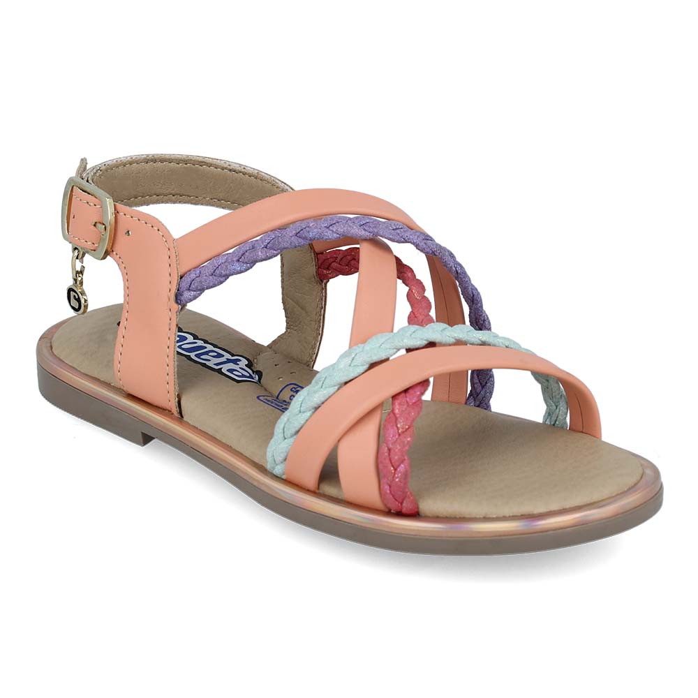 Sandalias Huaraches Coqueta 112516-n Naranja Niña Casual Sintético 