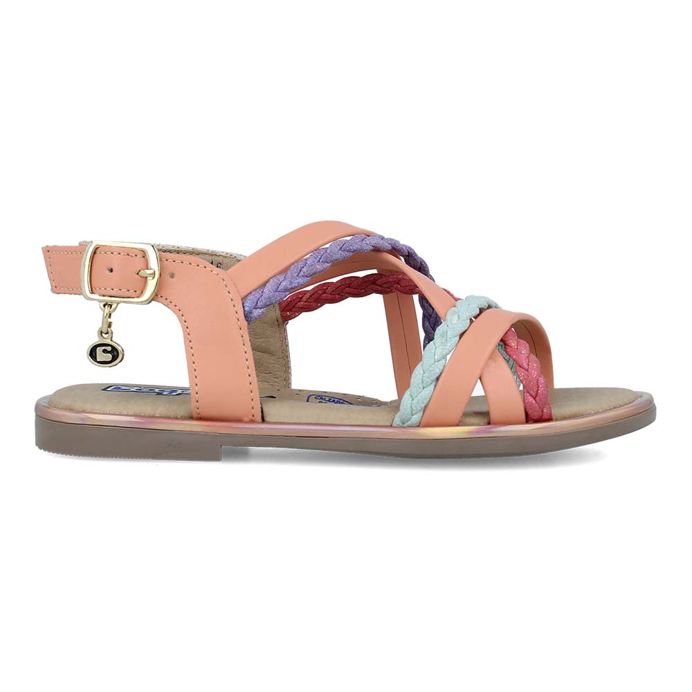 Foto 4 pulgar | Sandalias Huaraches Coqueta 112516-n Naranja Niña Casual Sintético 