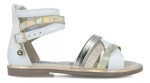 Sandalia Huarache Coqueta 112515-b Blanco Niña Sintético Casual