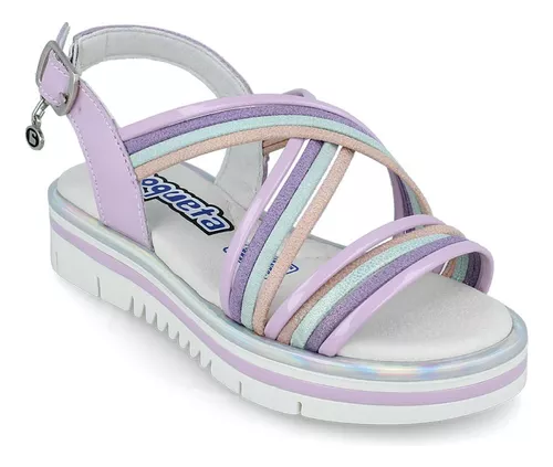 Foto 4 pulgar | Sandalias Huaraches Coqueta 112408-u Lila  Casual Niña Charol