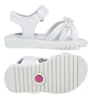 Foto 5 | Sandalias Coqueta Blancas para Niña