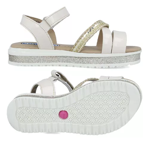 Foto 6 pulgar | Sandalias Huaraches Coqueta 112314-l Beige Niña Casual Charol
