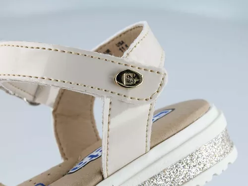 Foto 7 | Sandalias Huaraches Coqueta 112314-l Beige Niña Casual Charol
