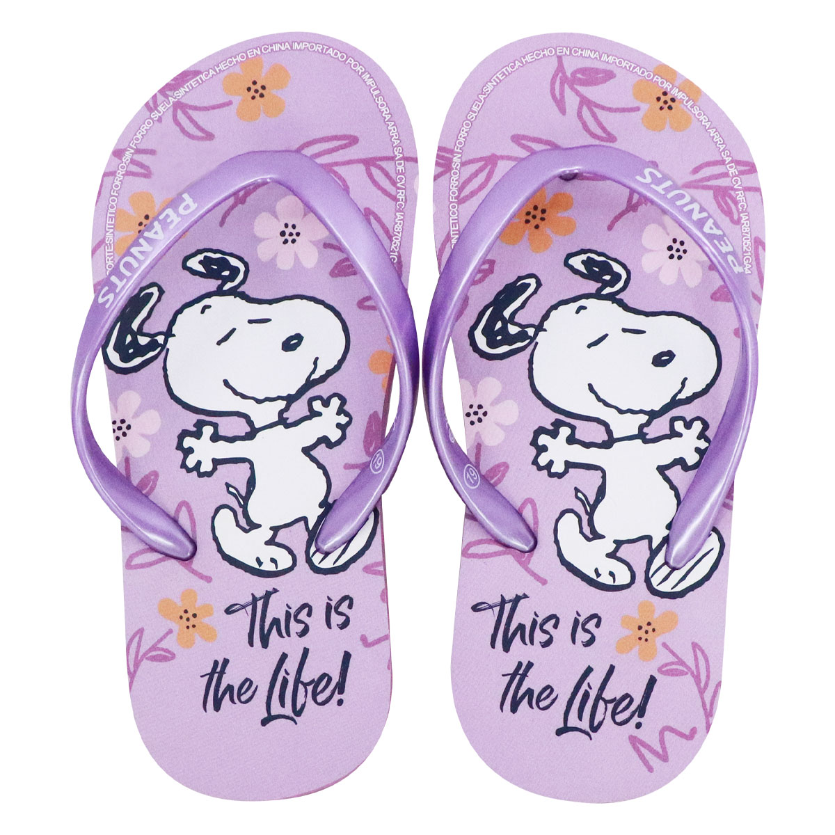 Sandalias Snoopy Lilas para Niña