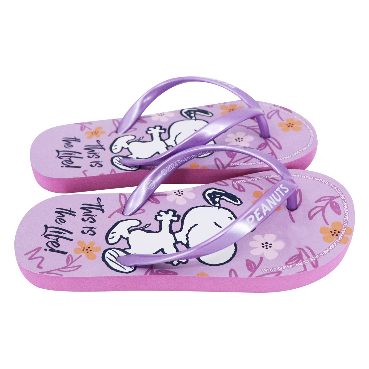 Foto 3 | Sandalias Snoopy Lilas para Niña