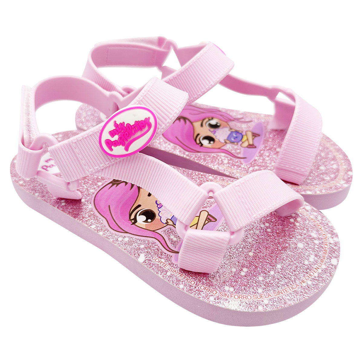 Foto 2 pulgar | Sandalias Mis Pastelitos Rosas con Glitter para Niñas