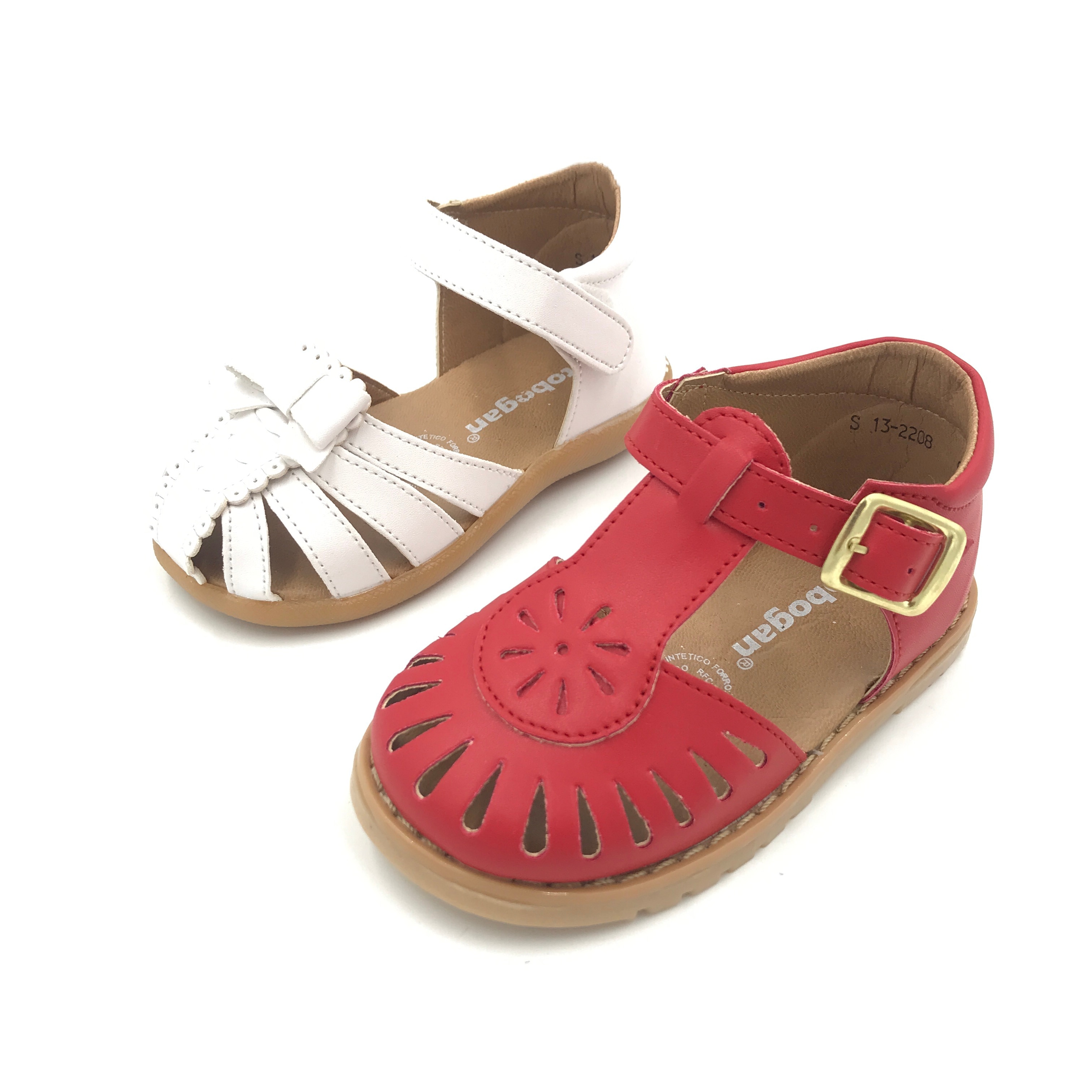 Dúo Sandalias Tobogán 1 Par Rojo y 1 Par Blanco para Niña $500