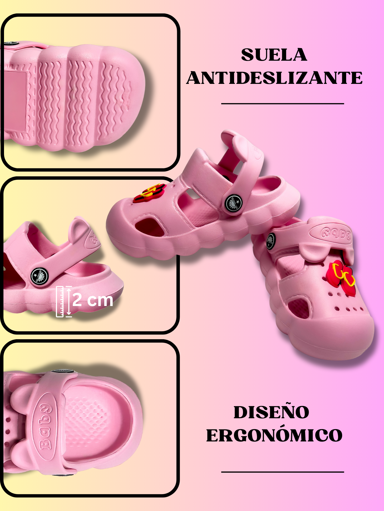 Foto 7 | Sandalias Para Niña Ligersa Y Antideslizantes Eva Sand-1024 Color Rosa Con Pines Decorativos