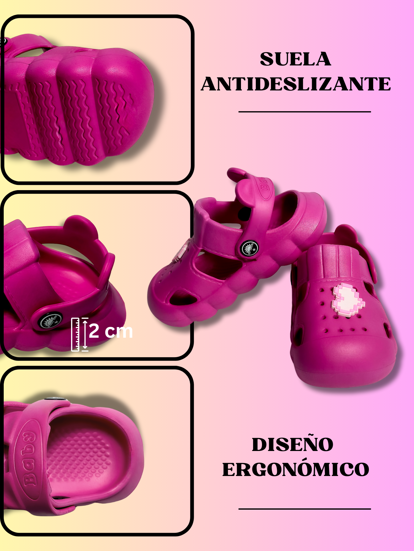 Foto 8 pulgar | Sandalias Para Niña Ligersa Y Antideslizantes Eva Sand-1024 Color Fucsia Con Pines Decorativos