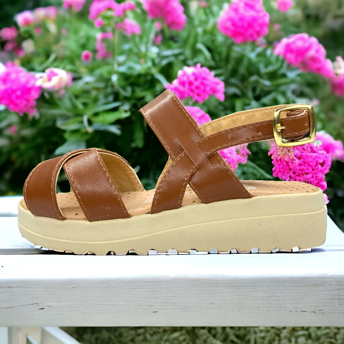 Foto 4 pulgar | Huaraches Alpargatas Plataforma Flores Melle Niñas Cute Las Cuatas