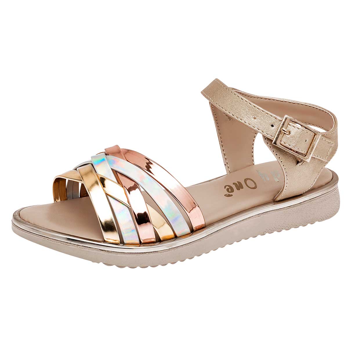 Lady One Zapato De Graduación Para Niña Dorado Multicolor