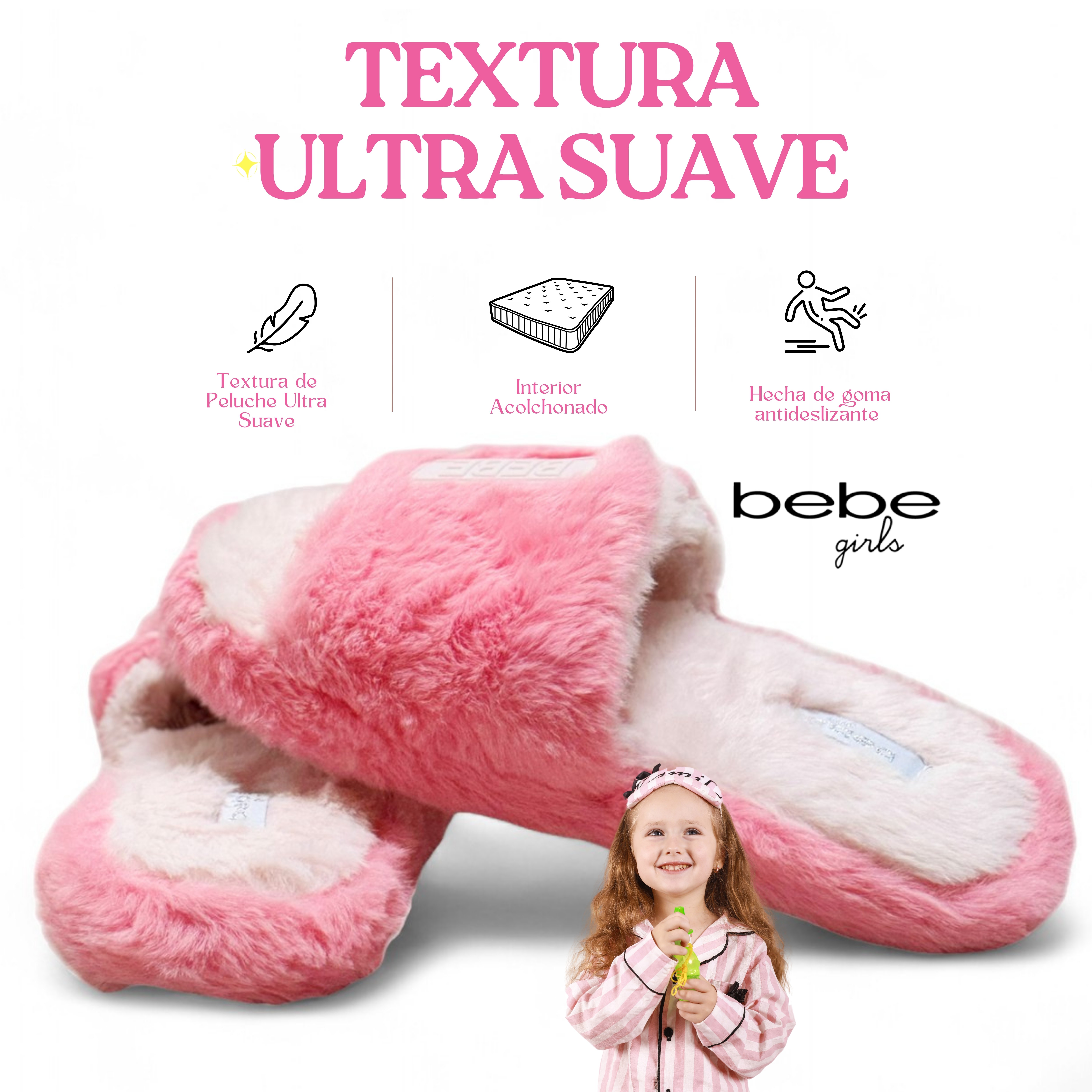 Foto 3 pulgar | Pantuflas Marca Bebe Girls! Original, Sandalias Acolchadas