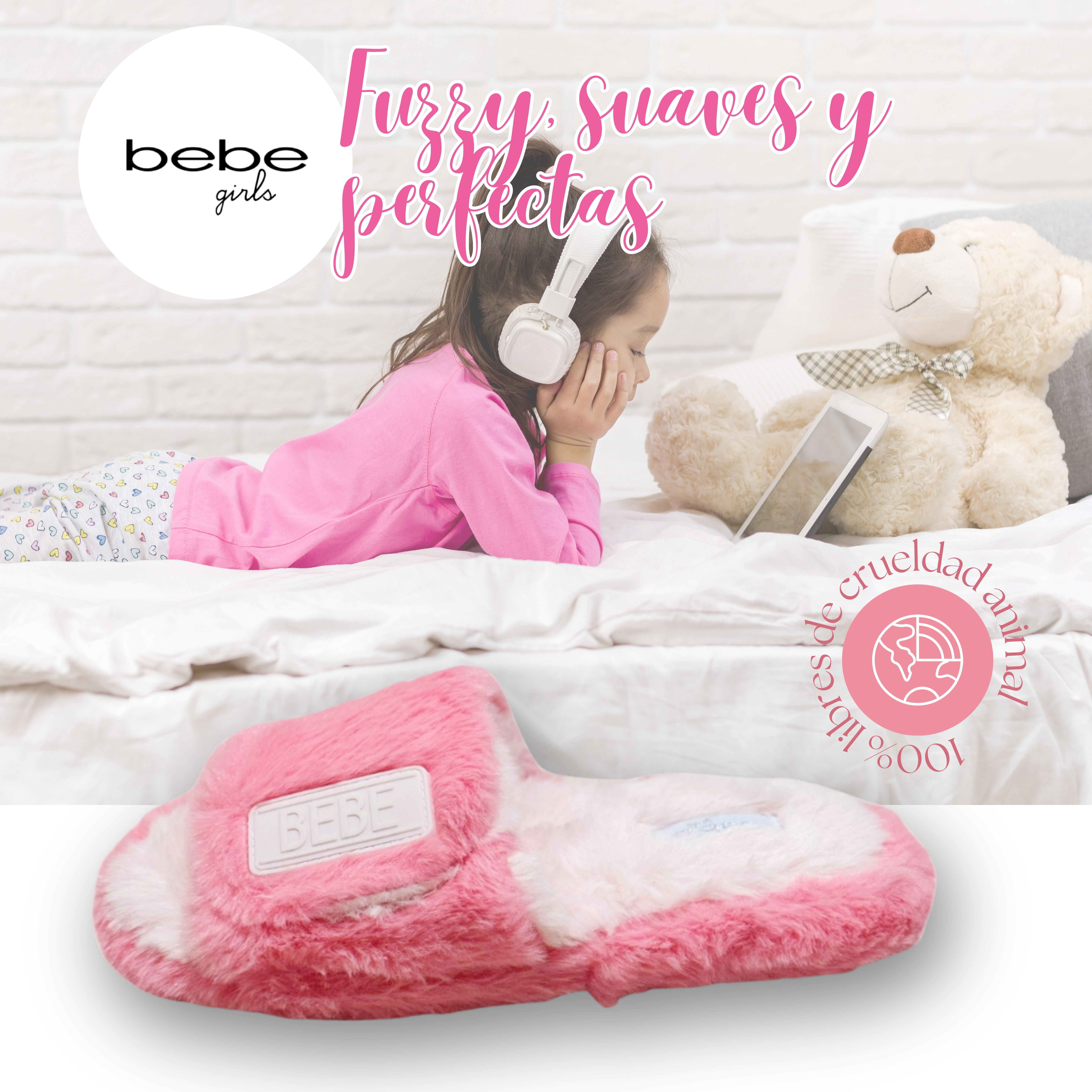 Foto 5 pulgar | Pantuflas Marca Bebe Girls! Original, Sandalias Acolchadas