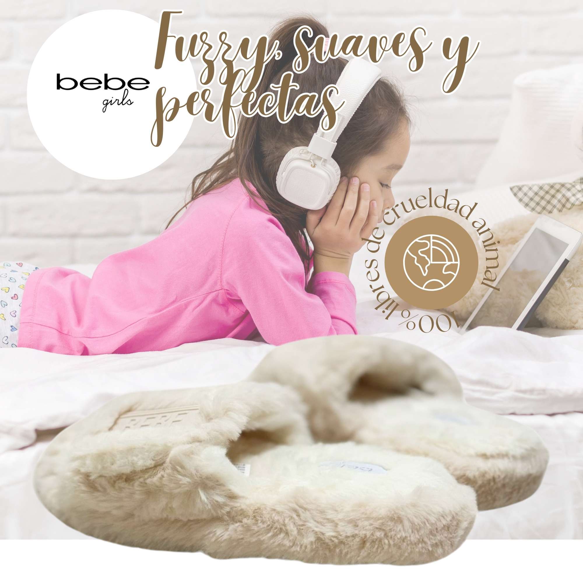 Foto 5 pulgar | Pantuflas Marca Bebe Girls! Original, Sandalias Acolchadas
