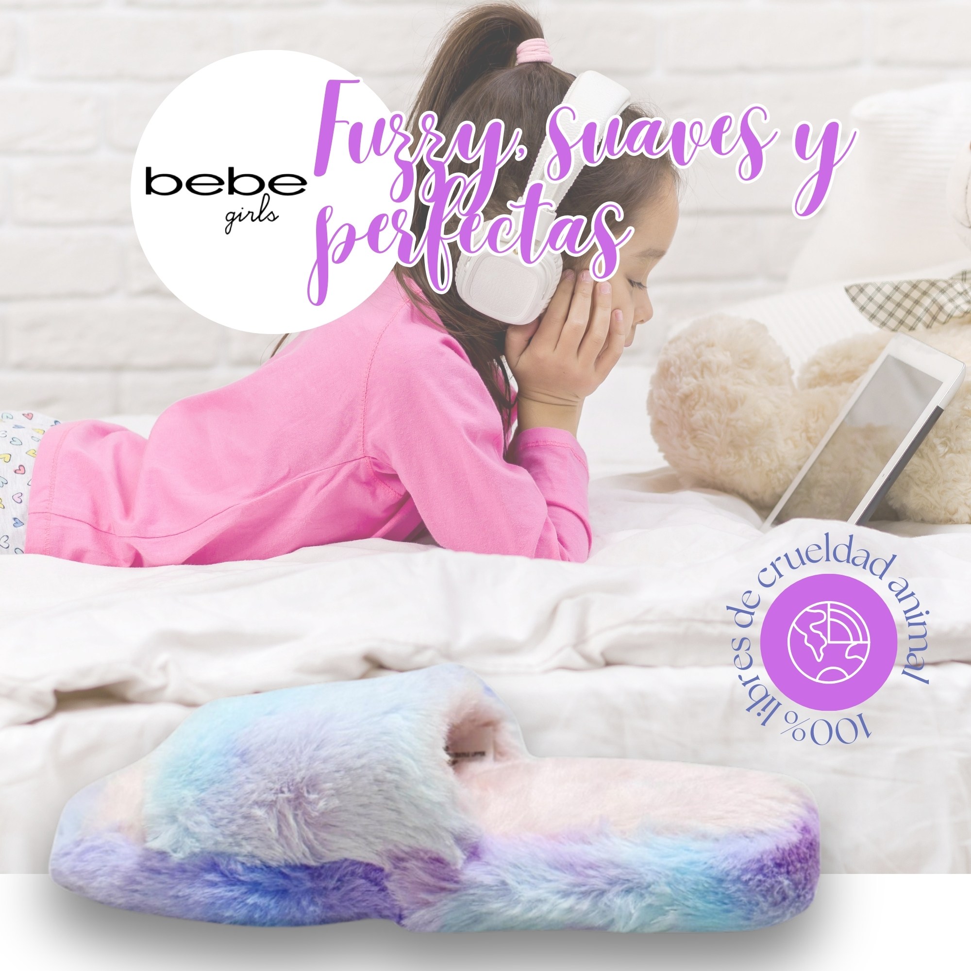 Foto 6 pulgar | Pantuflas Marca Bebe Girls! Original, Sandalias Acolchadas