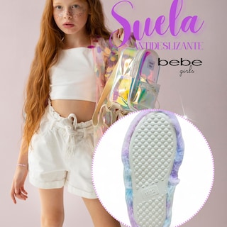 Foto 8 | Pantuflas Marca Bebe Girls! Original, Sandalias Acolchadas