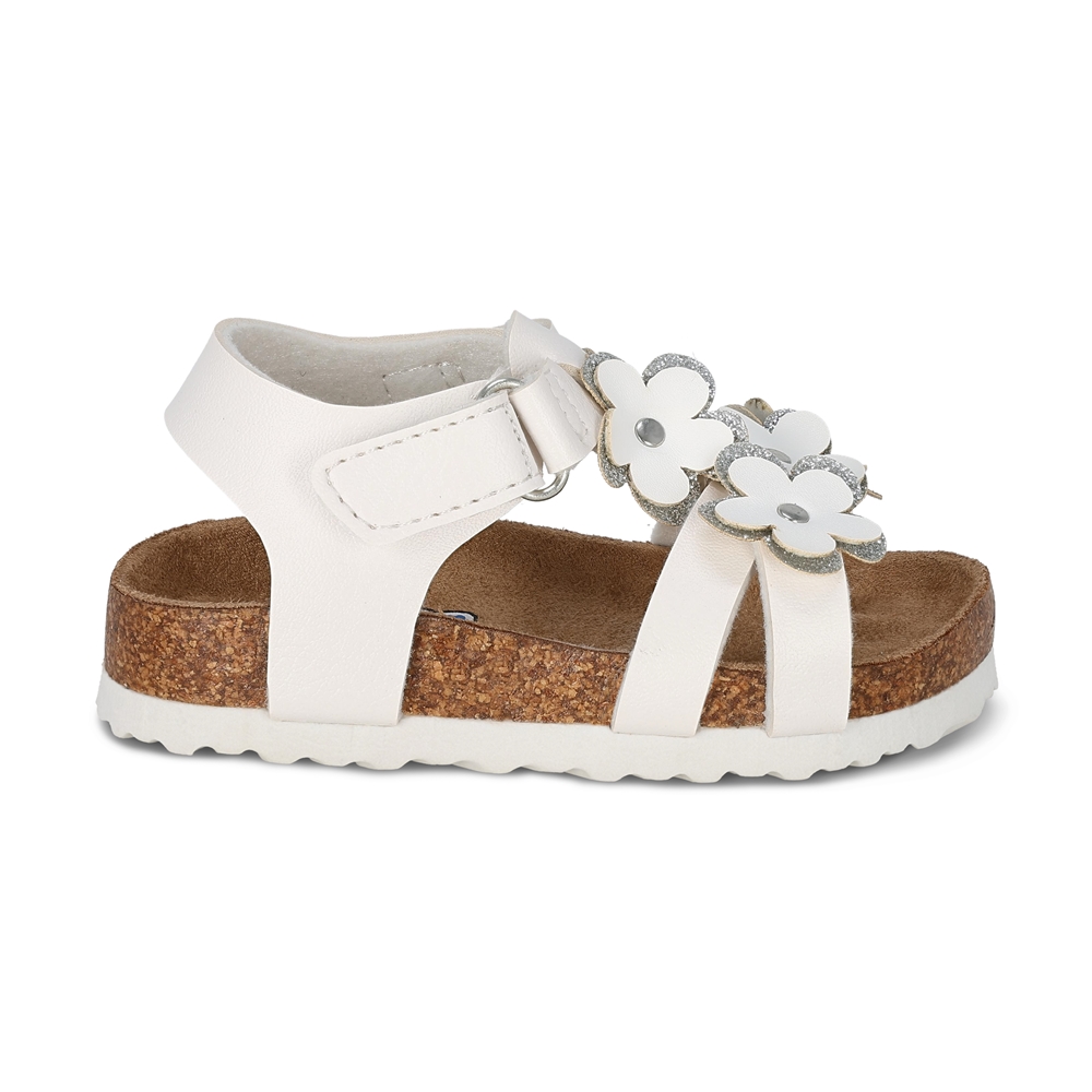 Foto 2 | Sandalia Para Niña Coqueta 200100-b Color Blanco Con Detalles Y Ajuste Velcro