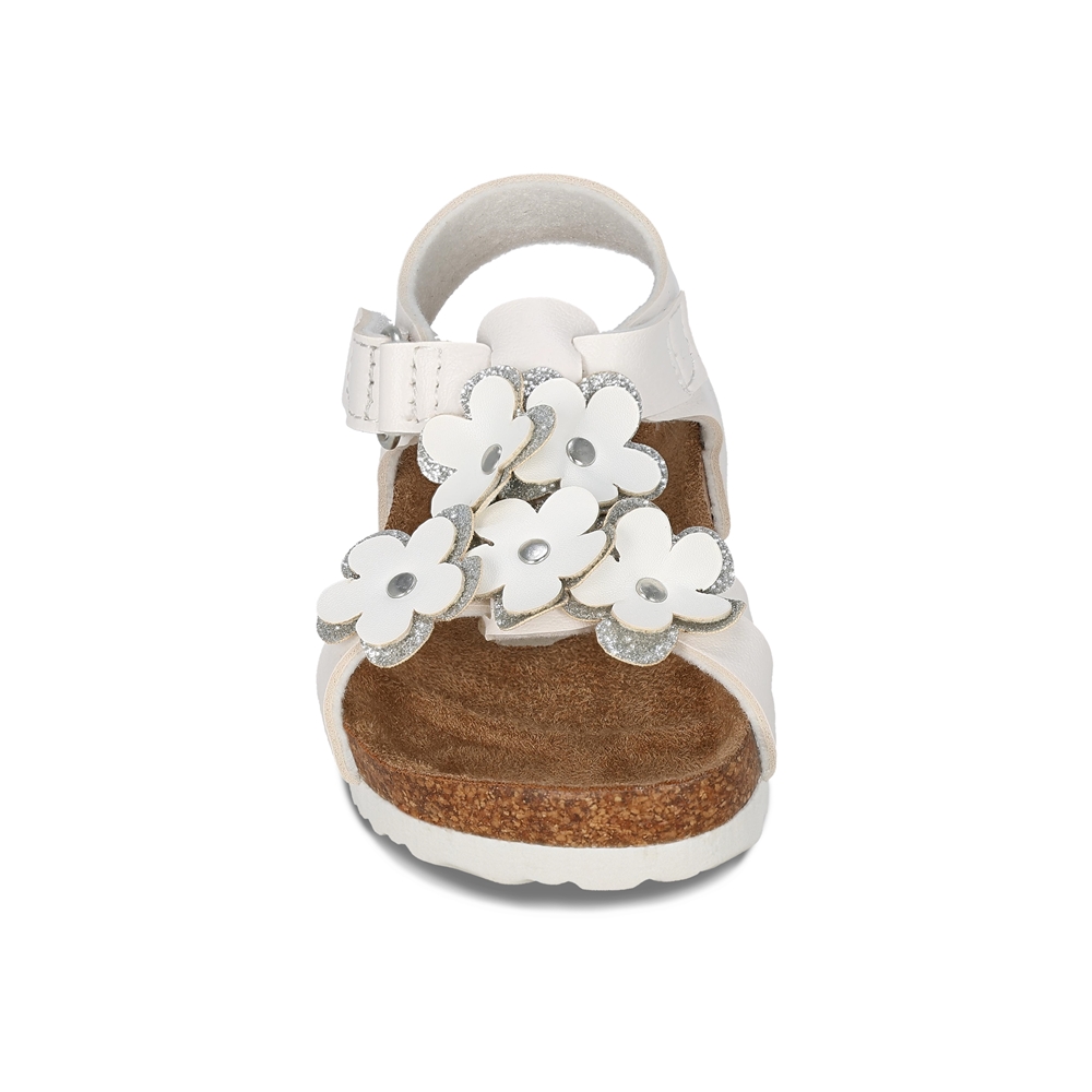 Foto 4 pulgar | Sandalia Para Niña Coqueta 200100-b Color Blanco Con Detalles Y Ajuste Velcro