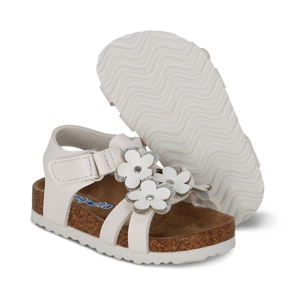 Foto 7 pulgar | Sandalia Para Niña Coqueta 200100-b Color Blanco Con Detalles Y Ajuste Velcro