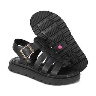 Foto 6 | Sandalia Para Niña Coqueta Color Negro 112803-a Con Ajuste De Hebilla