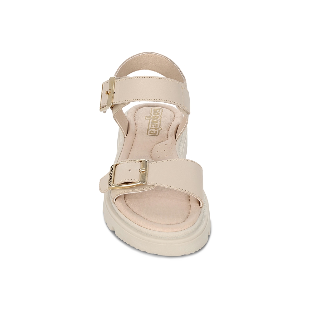 Foto 4 pulgar | Sandalia Para Niña Coqueta 112800-l Color Beige Con Doble Ajuste De Hebilla