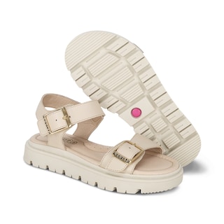 Foto 6 | Sandalia Para Niña Coqueta 112800-l Color Beige Con Doble Ajuste De Hebilla
