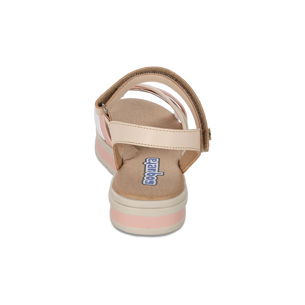 Foto 5 pulgar | Sandalia Casual Para Niña Coqueta 112300-h Color Beige-oro Con Ajuste Velcro