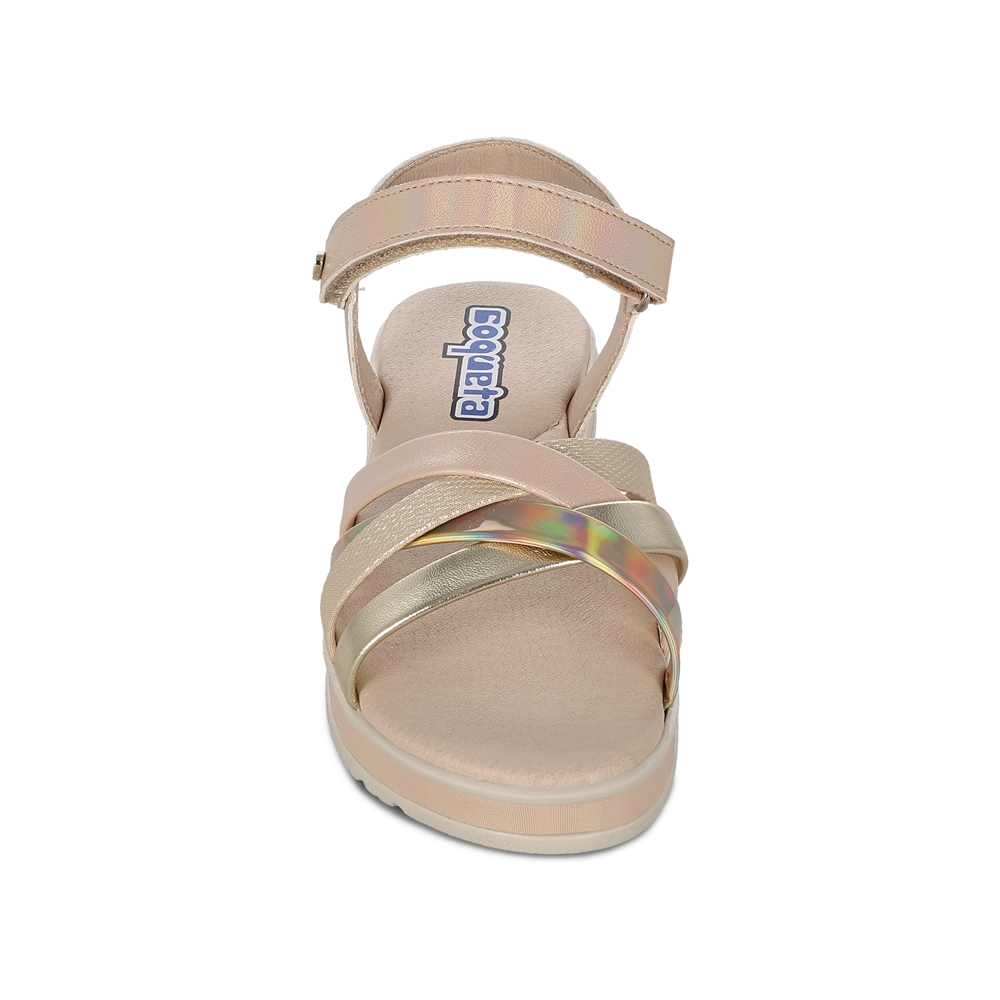 Foto 4 pulgar | Sandalia Casual Para Niña Coqueta Color Oro 112300-o Con Ajuste Velcro