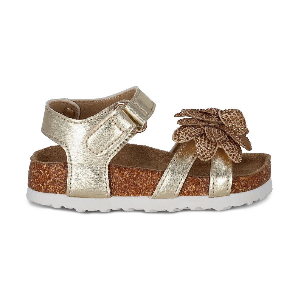 Foto 2 | Sandalia Para Niña Coqueta 200101-s Color Oro Con Detalles Y Ajuste Velcro
