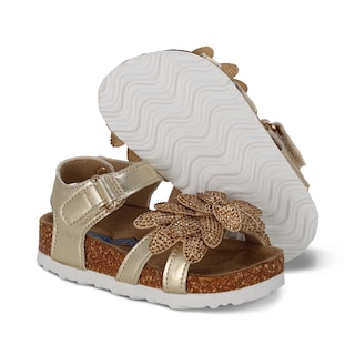Foto 6 | Sandalia Para Niña Coqueta 200101-s Color Oro Con Detalles Y Ajuste Velcro