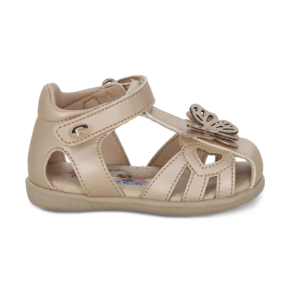 Foto 2 | Sandalia Para Niña Coqueta 973020-l Color Beige Con Ajuste Velcro Y Detalles