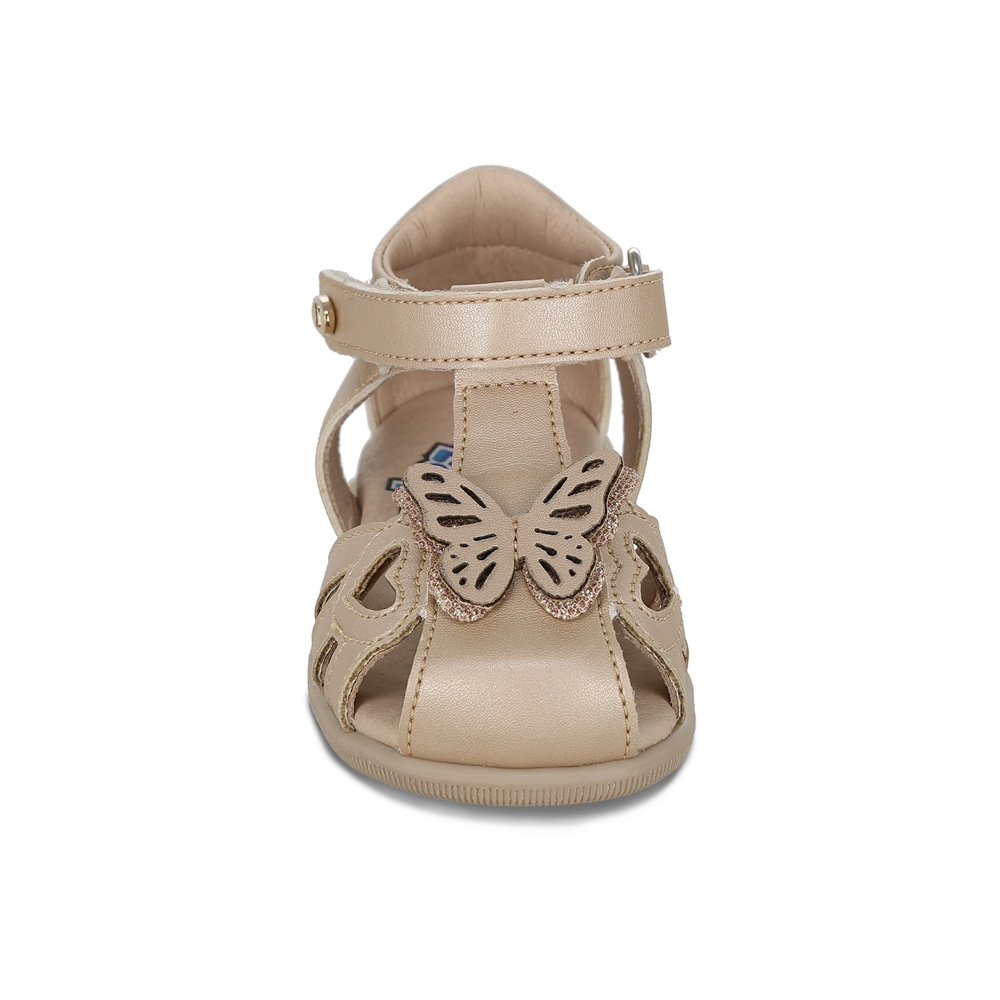 Foto 3 | Sandalia Para Niña Coqueta 973020-l Color Beige Con Ajuste Velcro Y Detalles