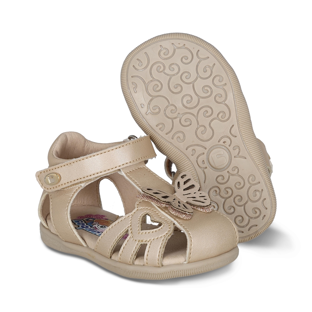Foto 7 pulgar | Sandalia Para Niña Coqueta 973020-l Color Beige Con Ajuste Velcro Y Detalles