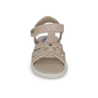 Foto 3 | Sandalia Para Niña Coqueta 103902-s Color Oro Con Ajuste Velcro
