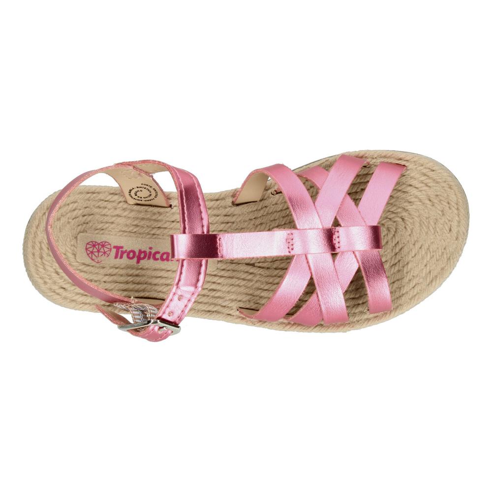 Foto 9 pulgar | Sandalias Niña Tropicana Rosa Ajuste De Hebilla Frescas Rosa