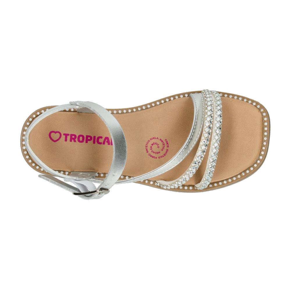 Foto 8 | Sandalias Tropicana Plateado Para Niña T22-25 [tro1556] Plateado