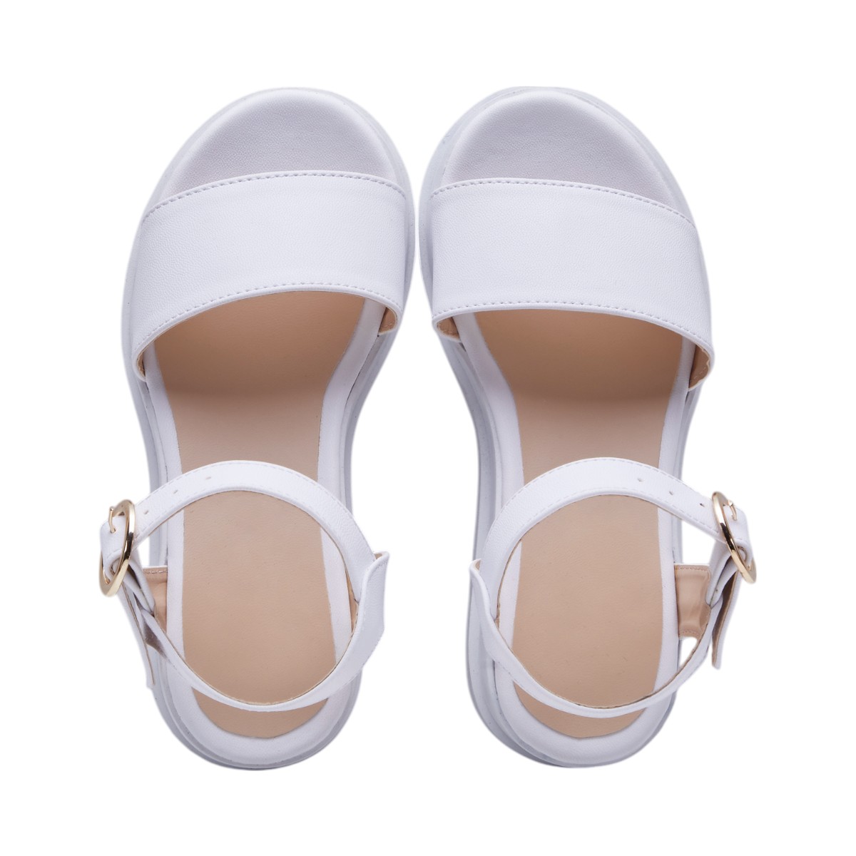 Sandalia Calzado Watanabe Color Blanco Niña Plana Satín