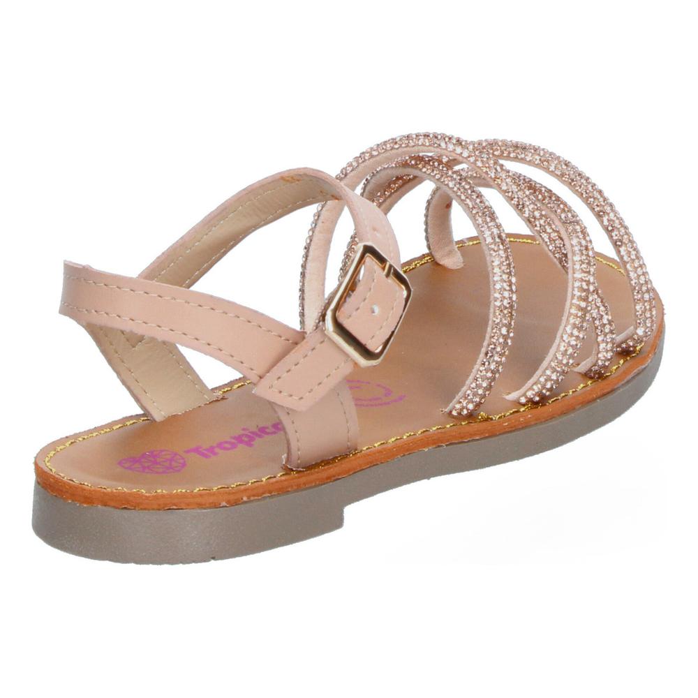 Foto 5 pulgar | Sandalias Tropicana Beige Brilloso Casual para Niña