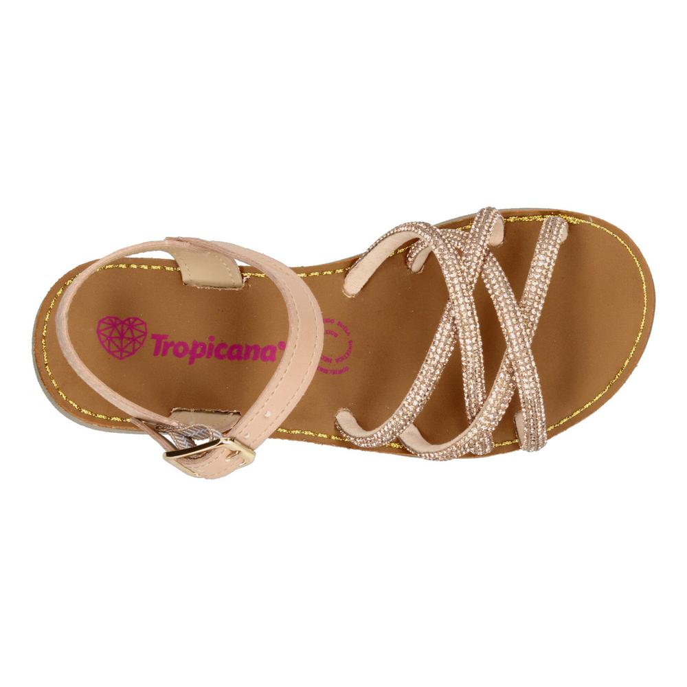 Foto 8 pulgar | Sandalias Tropicana Beige Brilloso Casual para Niña