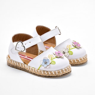 Foto 1 | Little-steps Sandalia Para Bebé Niña Blanco Multicolor Cod.132414