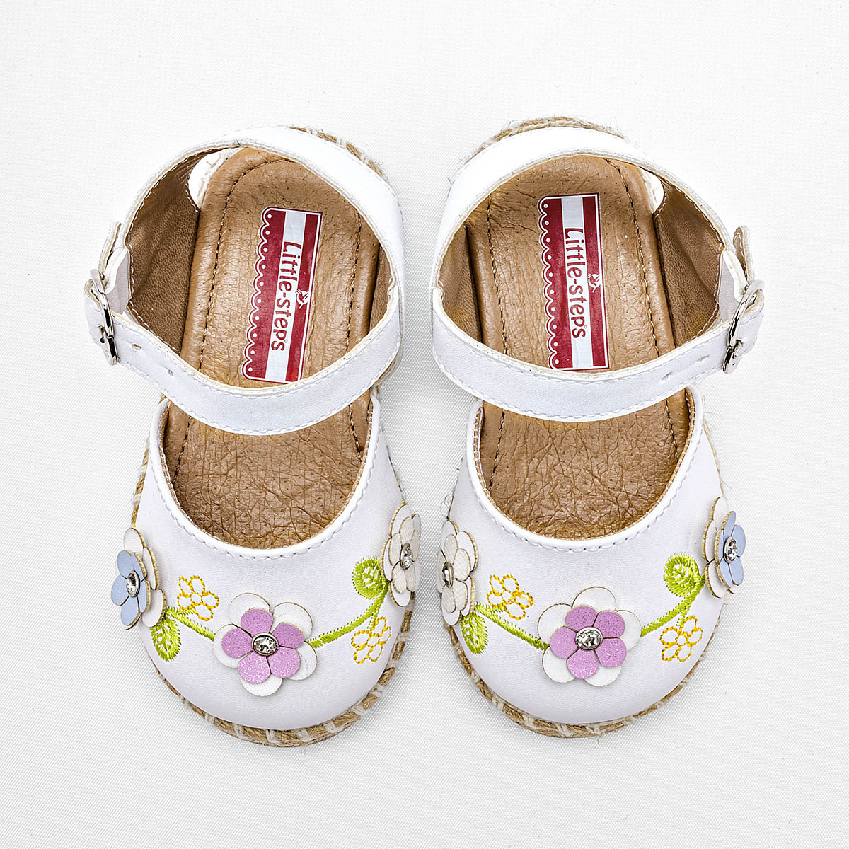 Foto 2 | Little-steps Sandalia Para Bebé Niña Blanco Multicolor Cod.132414