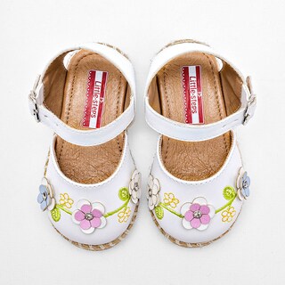 Foto 2 | Little-steps Sandalia Para Bebé Niña Blanco Multicolor Cod.132414
