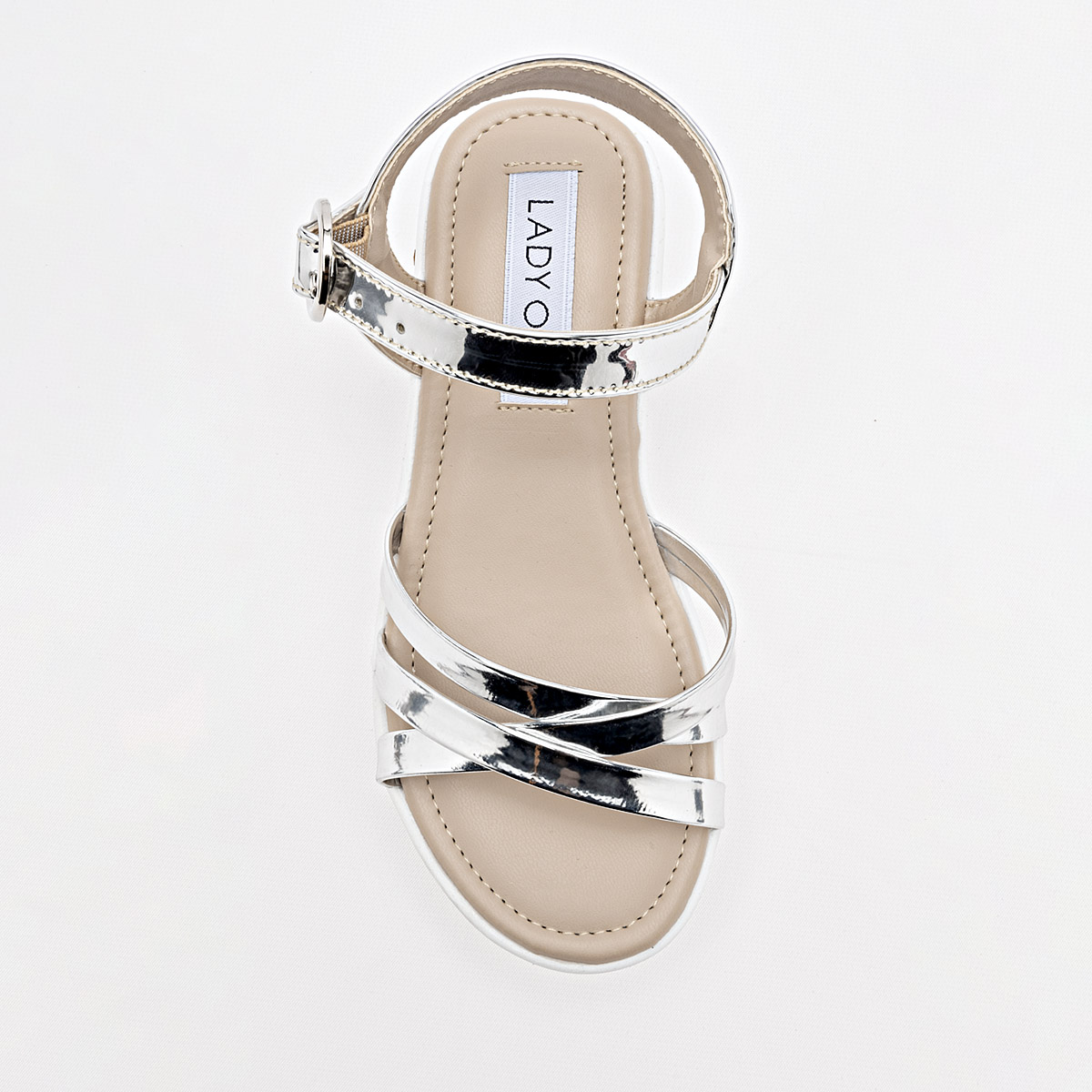 Lady One Sandalia Para Niña Plata Cod.132347