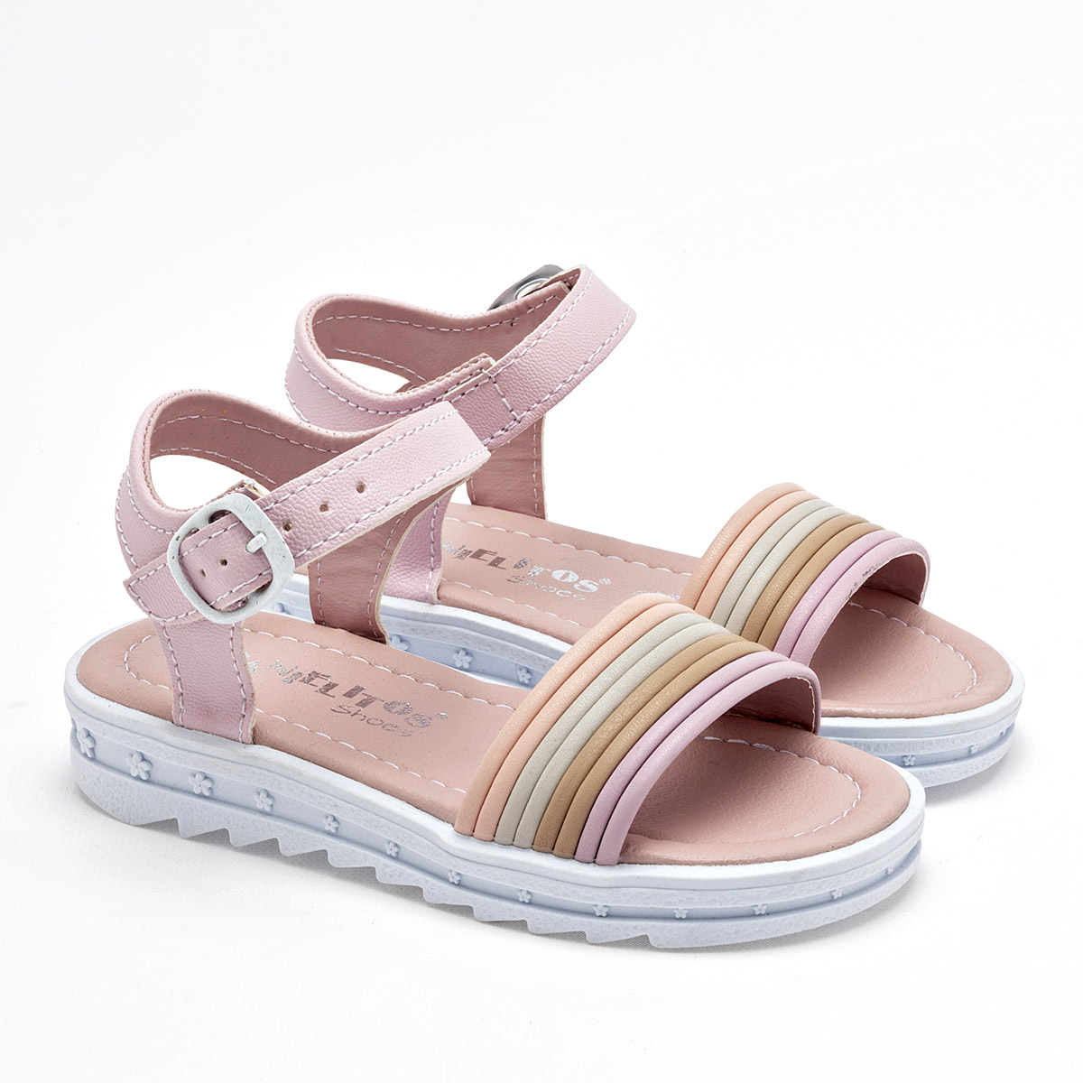 Foto 1 | Danielitos Shoes Sandalia Para Niña Rosa Multicolor Cod.133330