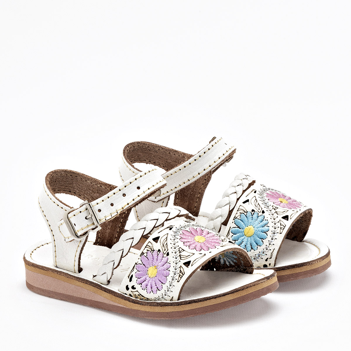 Mora Tierra Sandalia Para Bebé Niña Blanco Multicolor Cod.133386
